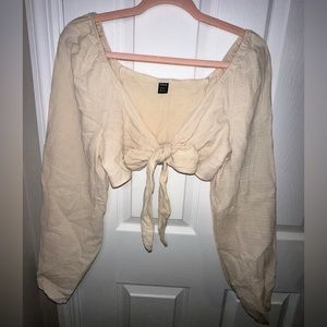 Cross Tie Crop Top Nude|Tan|Sand